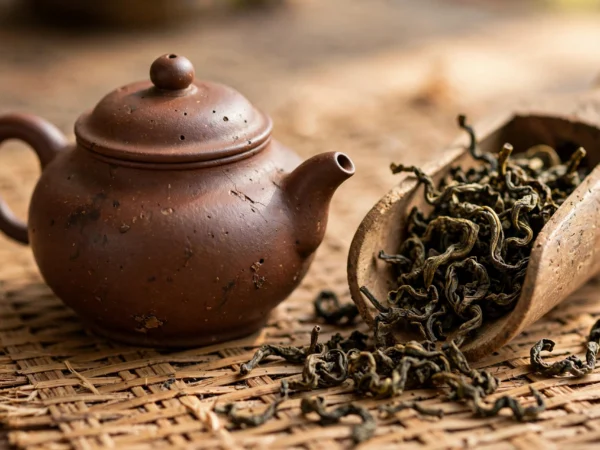 yixing-teapot-oolong-leaves